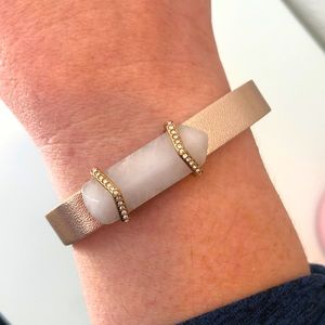 KEEP Collective Silver Pave Rose Quartz Geo Charm